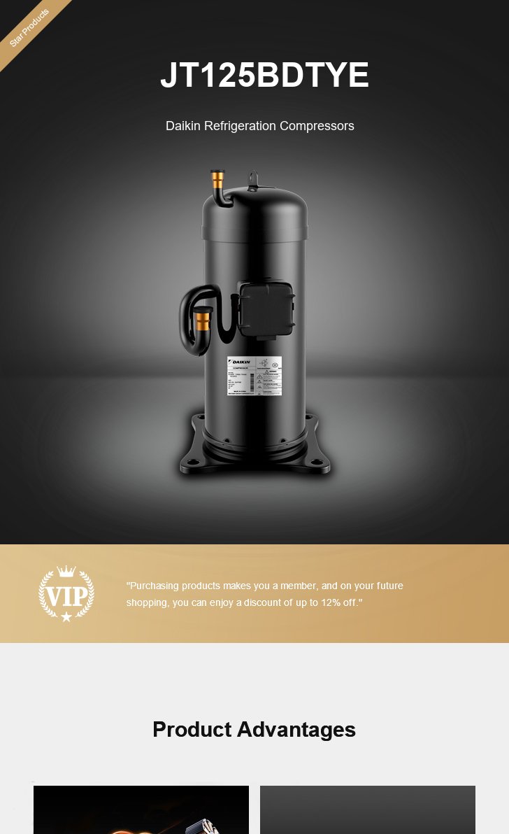 Daikin Compressor JT125BDTYE, technical parameters pdf, structure diagram